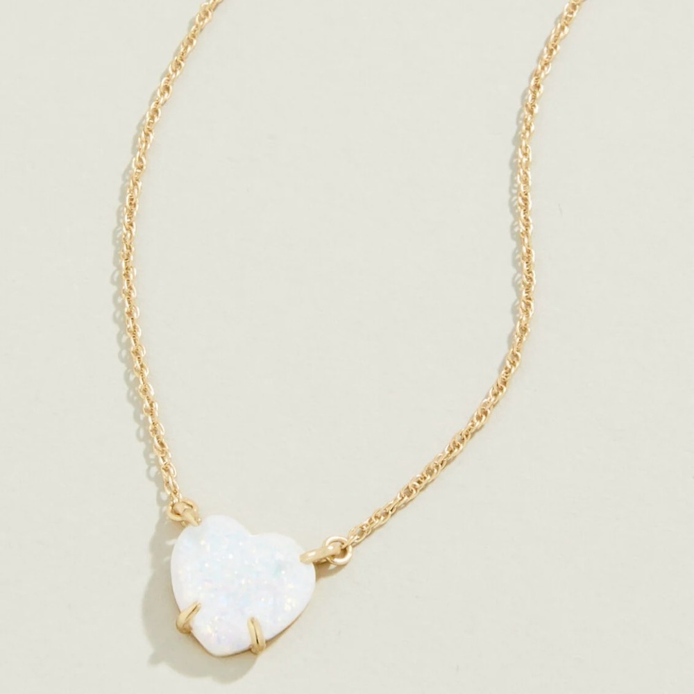 Opaline Heart Necklace 17”